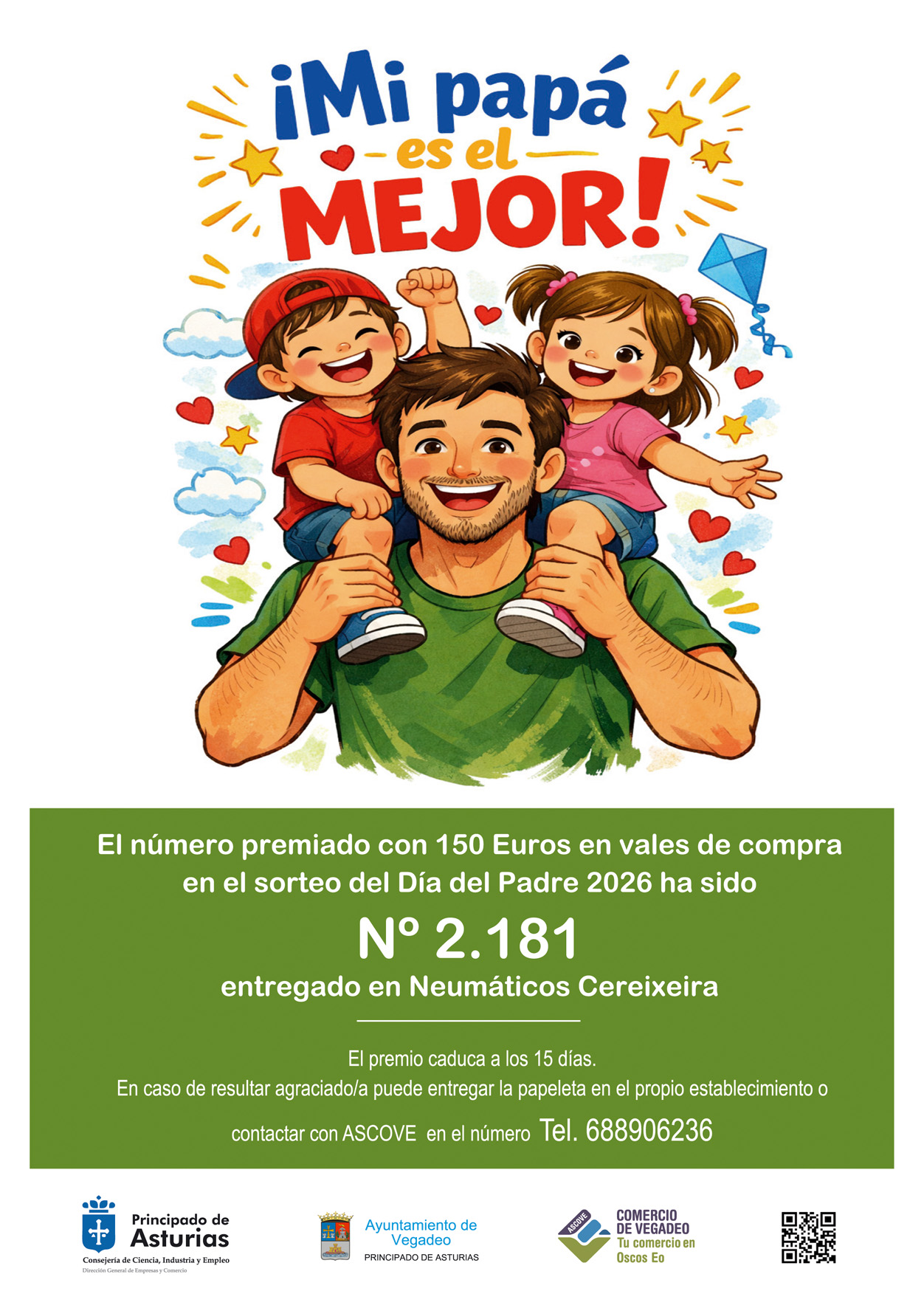 NÚMERO PREMIADO EN EL SORTEO DEL DÍA DEL PADRE 2026