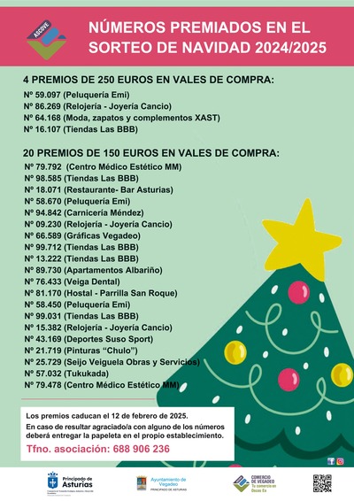 NUMEROS PREMIADOS EN EL SORTEO DE LA CAMPAÑA DE NAVIDAD