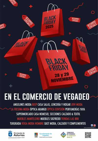 Black Friday 2025 en el comercio de Vegadeo: 28 y 29 de noviembre Black Friday 2025 en el comercio de Vegadeo: 28 y 29 de noviembre
