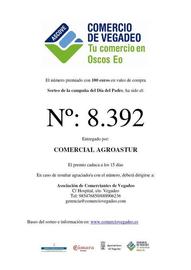 NÚMERO PREMIADO SORTEO CAMPAÑA DÍA DEL PADRE