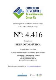 NÚMERO PREMIADO EN EL SORTEO DE SAN VALENTÍN